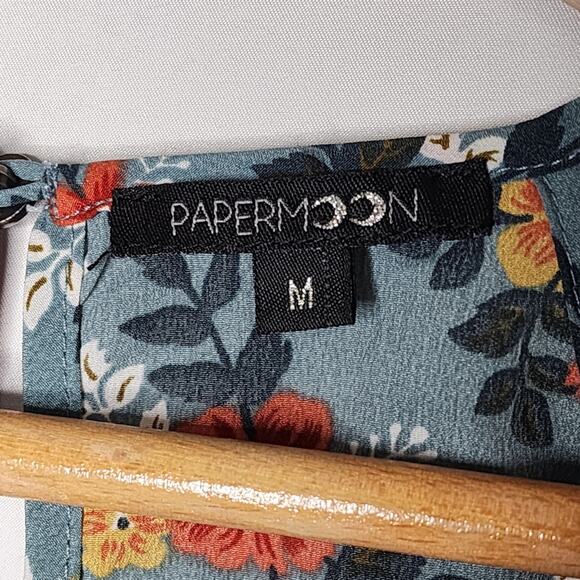 🌻3 for $18 Paper Moon Blue Floral Sleeveless Top - Picture 3 of 4